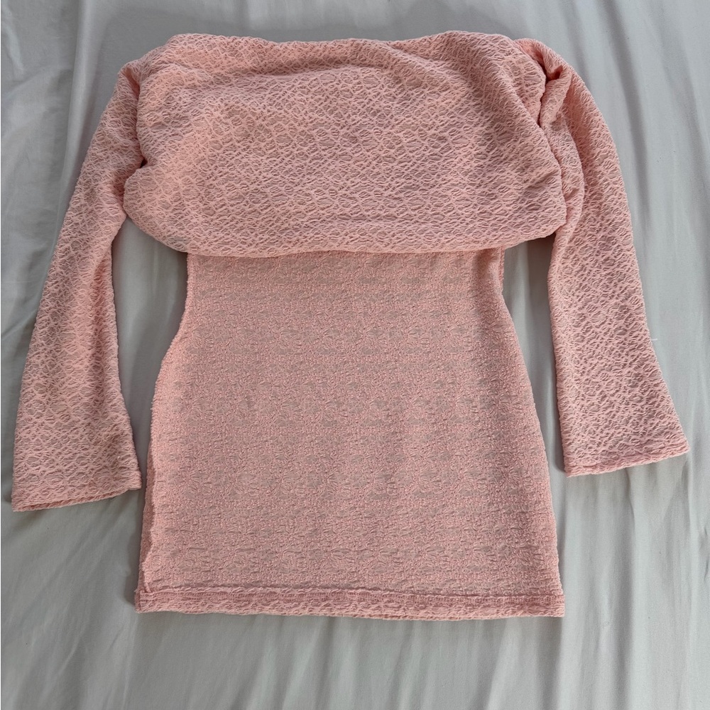 Missguided Pink Long Sleeve Dress